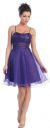 Main image of Sequin Bodice Crystal Mesh Skirt Short Party Dress